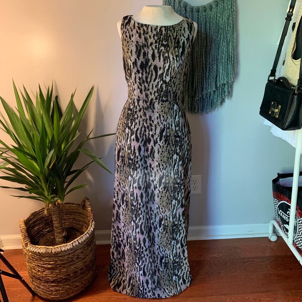 For Love & Lemons Silk Side Split Maxi Dress